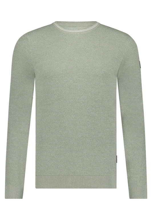 Green structured cotton pullover State of Art - 15076/3693