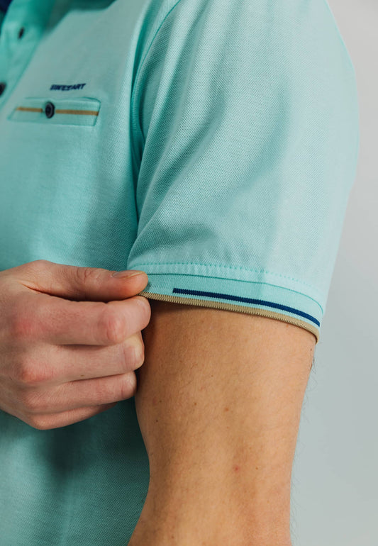 Groene gemerceriseerde katoenen regular fit polo State of Art - 15471/461
