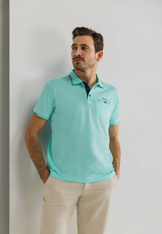Groene gemerceriseerde katoenen regular fit polo State of Art - 15471/461