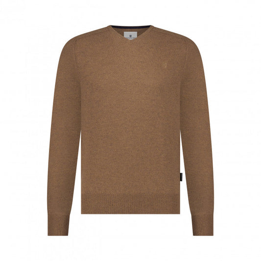 Brown woolen V-neck pullover State of Art - 23000/8400