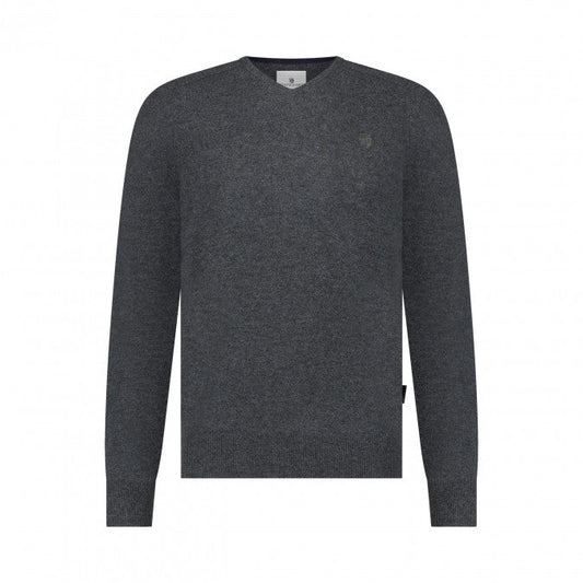 Dark grey woolen V-neck pullover State of Art - 23000/9800