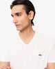 White cotton V-neck T-shirt Lacoste - TH6710/001