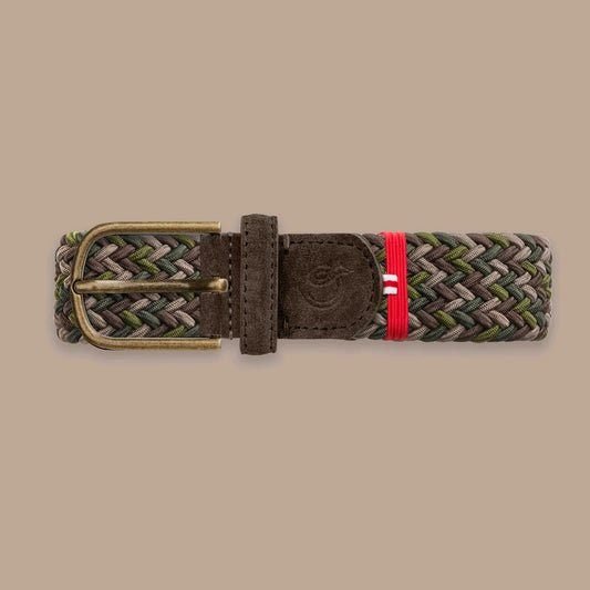 Kaki multicolor katoenen elastische riem La Boucle - Balmoral