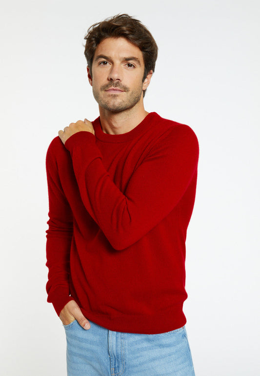 Red cashmere crew neck Montagut - 622216/8281