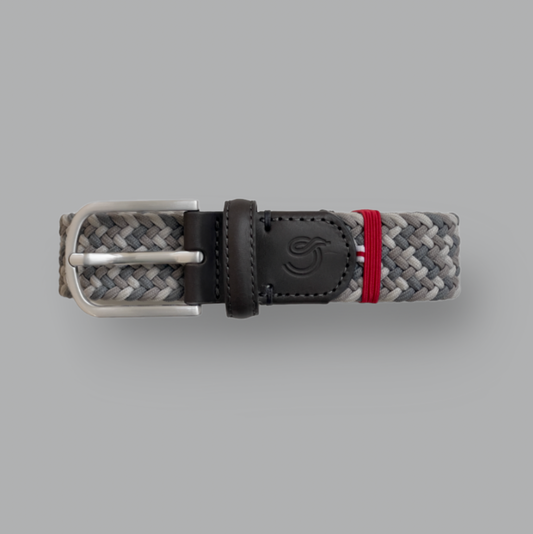Beige grey elastic woven belt La Boucle - Windsor