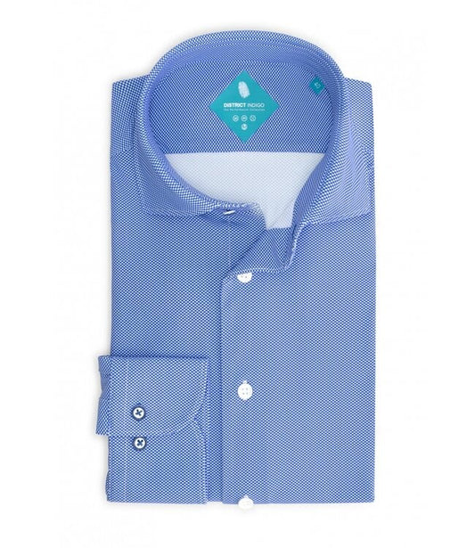 Groen gestructureerd slim fit performance overhemd District Indigo - 7.21.025.750/374