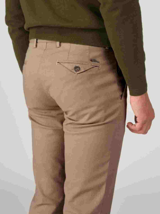 Dark beige cotton structured regular fit trousers Zilton - Magnus-P 28/121