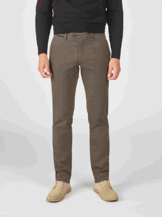 Dark brown cotton regular fit trousers Zilton - Magnus-P 32/480