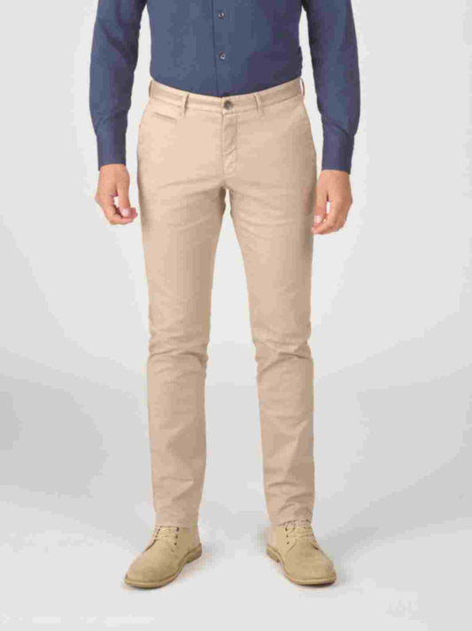 Ecru cotton slim fit trousers Zilton - Steam-P 23/112
