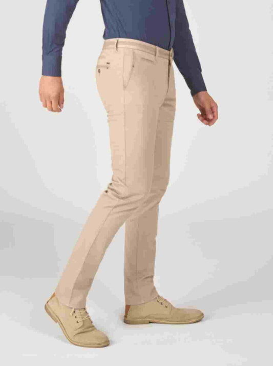 Ecru cotton slim fit trousers Zilton - Steam-P 23/112