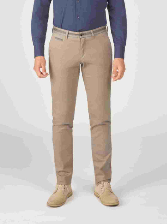Taupe slim fit cotton trousers Zilton - Steam-P 39/121