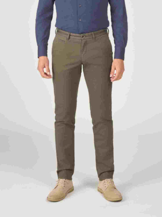 Green slim fit cotton trousers Zilton - Steam-P 39/571