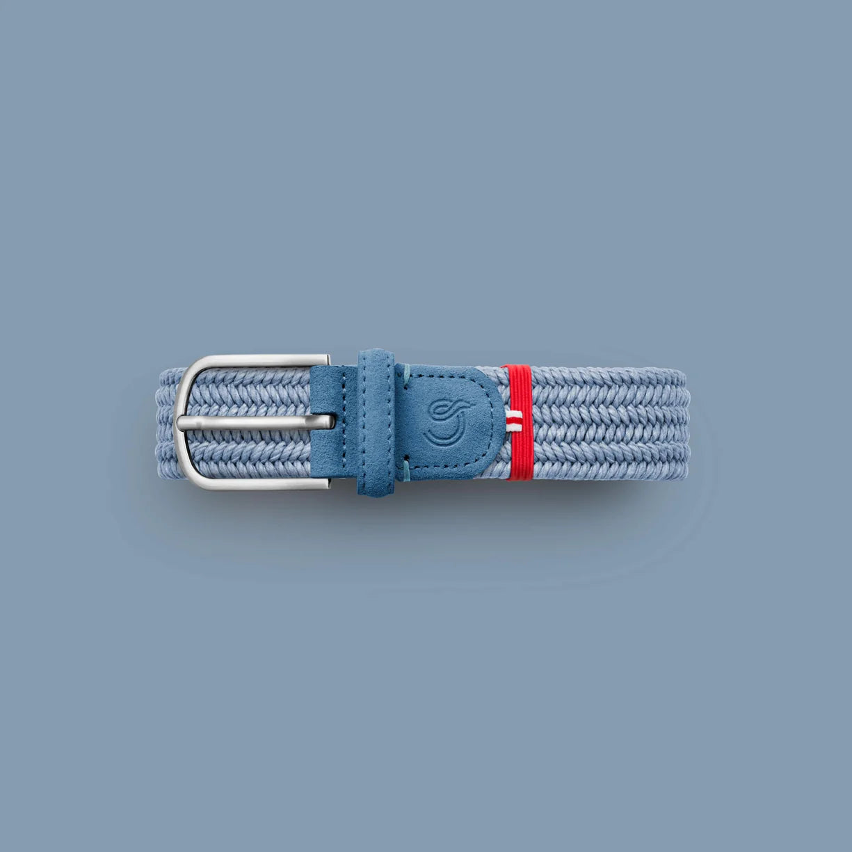 Light blue waxed cotton elastic woven belt La Boucle - Sicilia