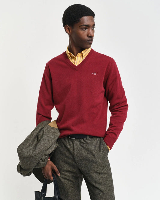 Burgundy woolen half zip pullover Gant - 87213/604