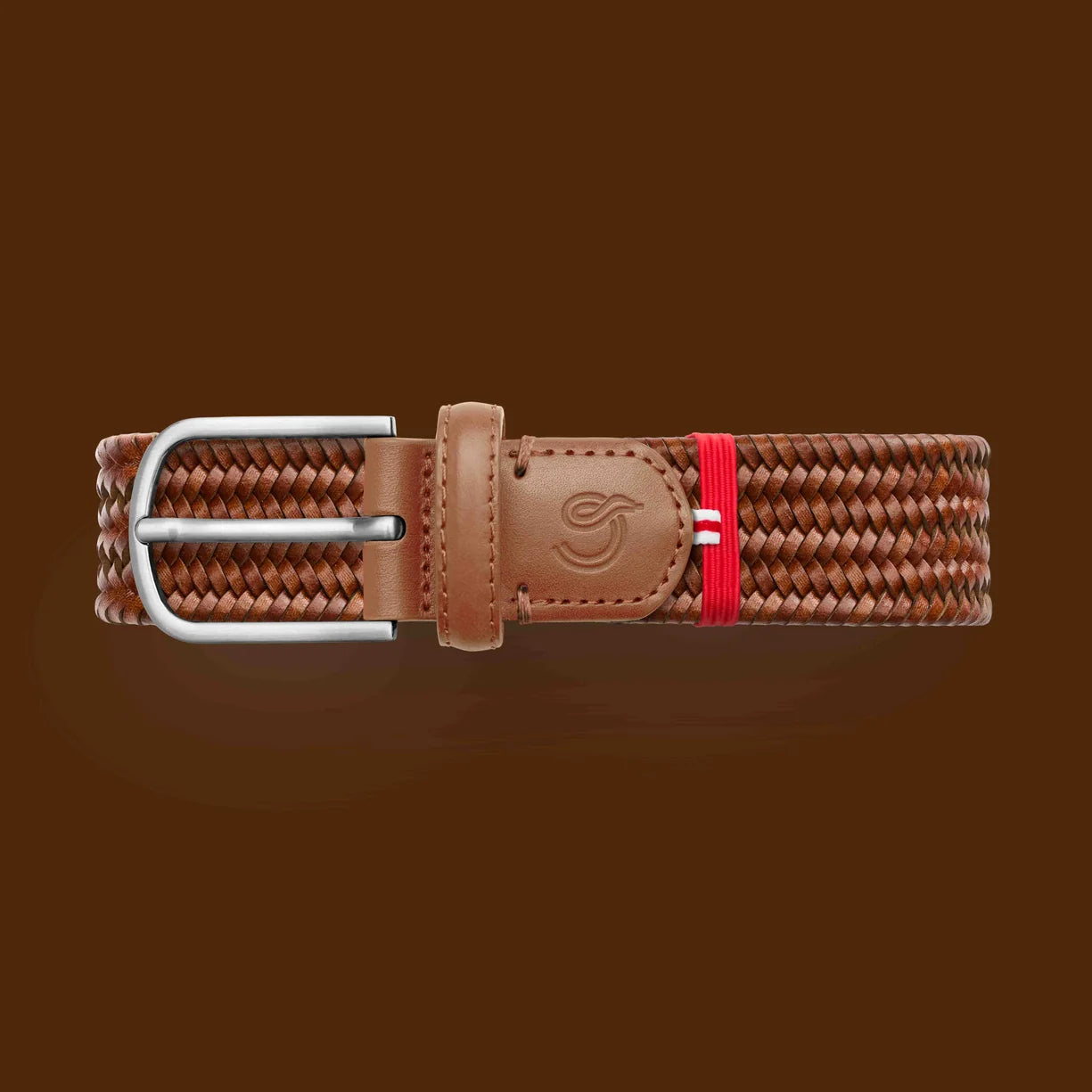 camel leren elastische riem La Boucle - Vendome