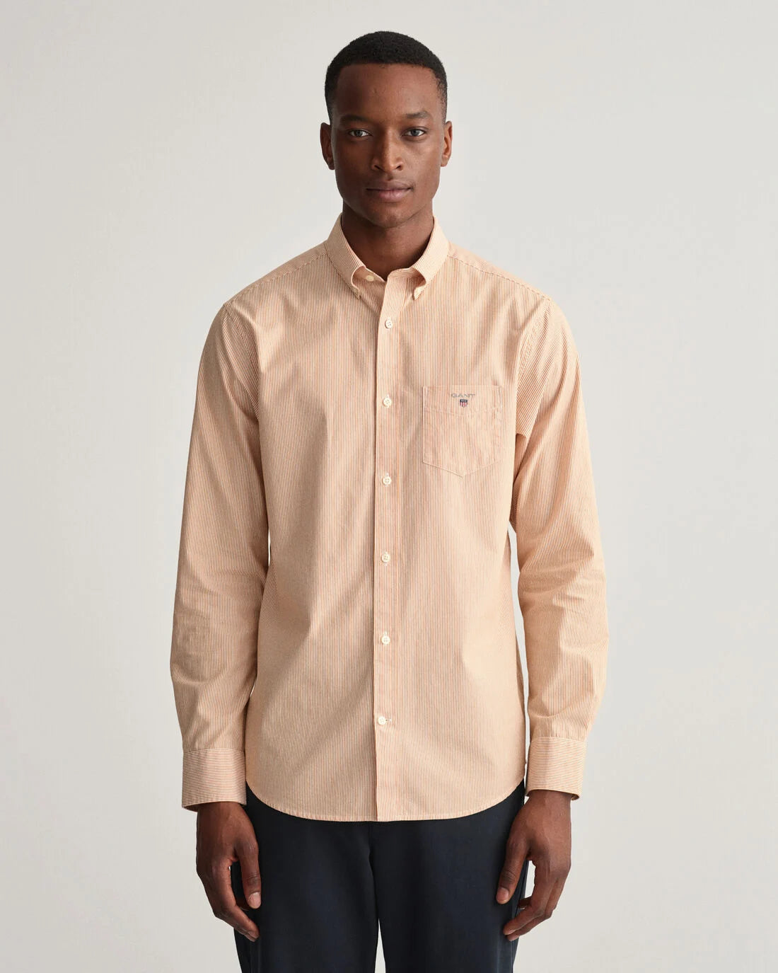 Orange striped cotton regular fit shirt Gant - 3063000/822