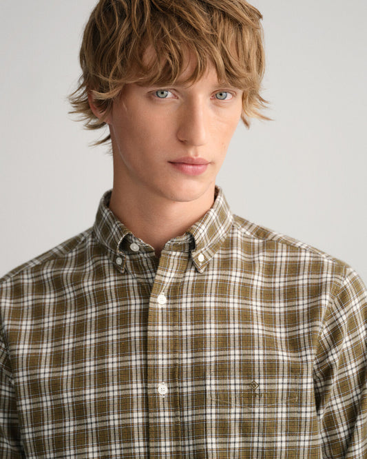 Green checkered flannel regular fit shirt Gant - 3220085/335