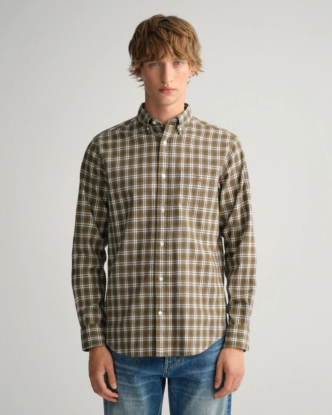Green checkered flannel regular fit shirt Gant - 3220085/335