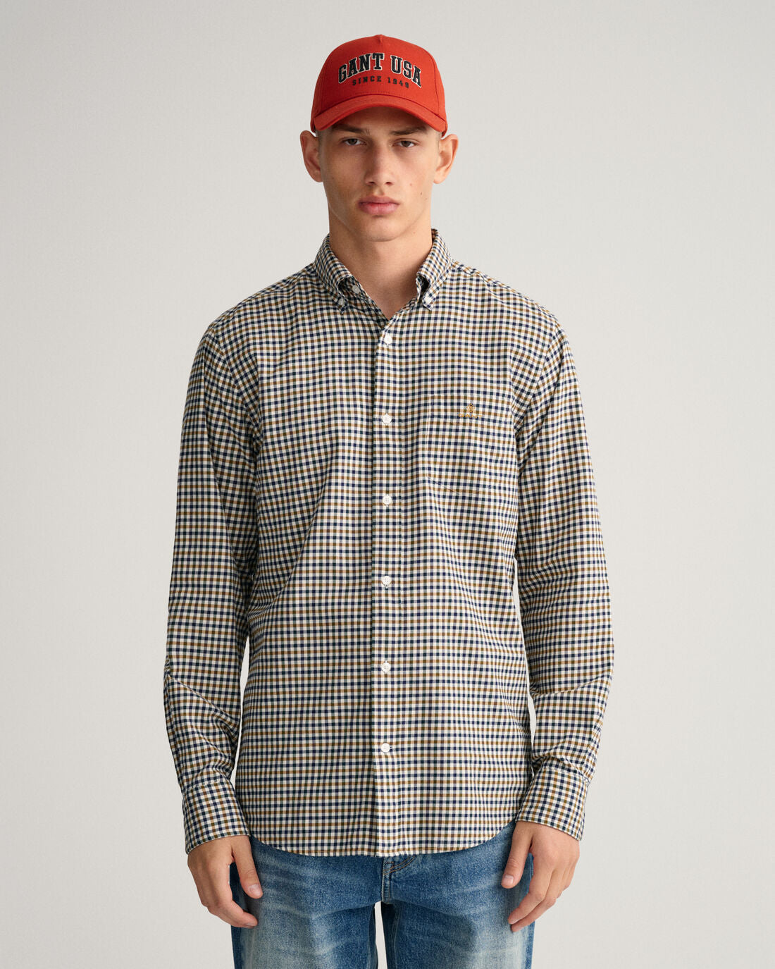 Green checkered cotton regular fit shirt Gant - 3220086/113