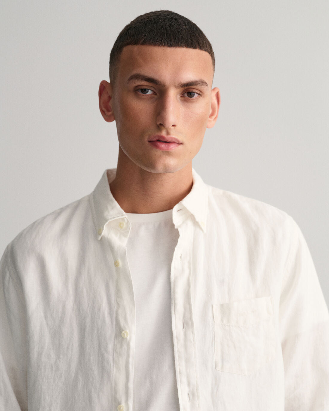 White linnen regular fit shirt Gant - 3230085/110