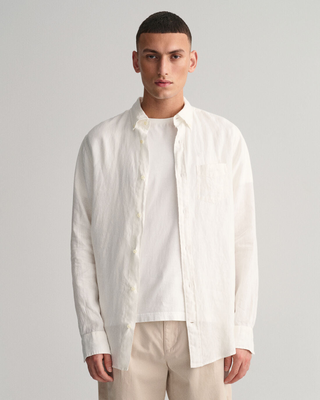 White linnen regular fit shirt Gant - 3230085/110