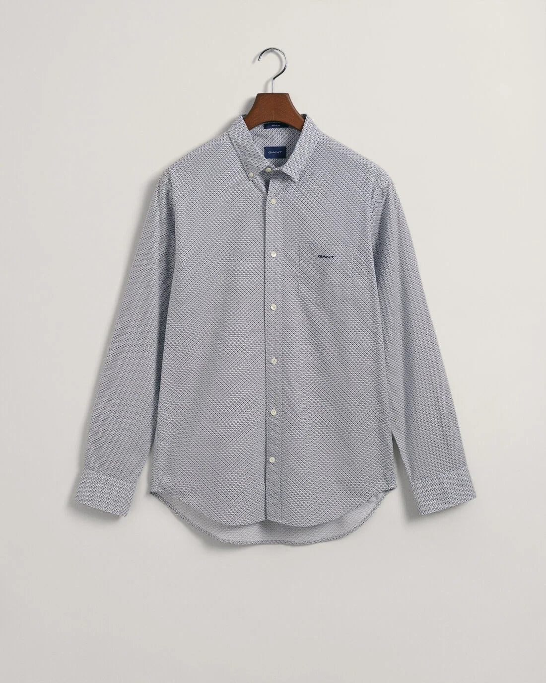 Navy cotton regular fit shirt with print Gant - 3230086/433