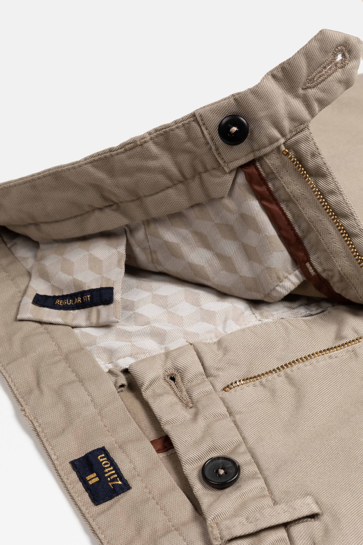 Sand cotton regular fit trousers Magnus Zilton - 23/410