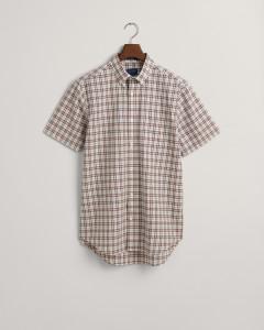 Orange checkered short sleeve cotton regular fit shirt Gant - 3230062/834