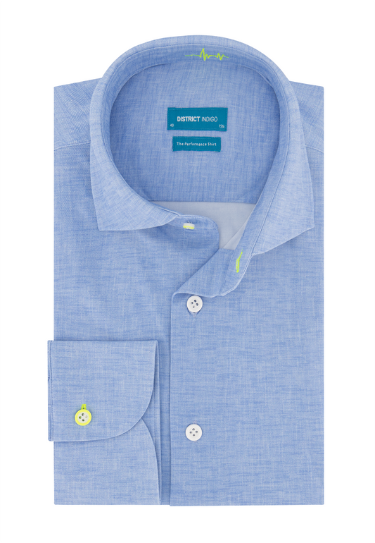 Blue slim fit performance shirt District Indigo - 7.11.025.760.018