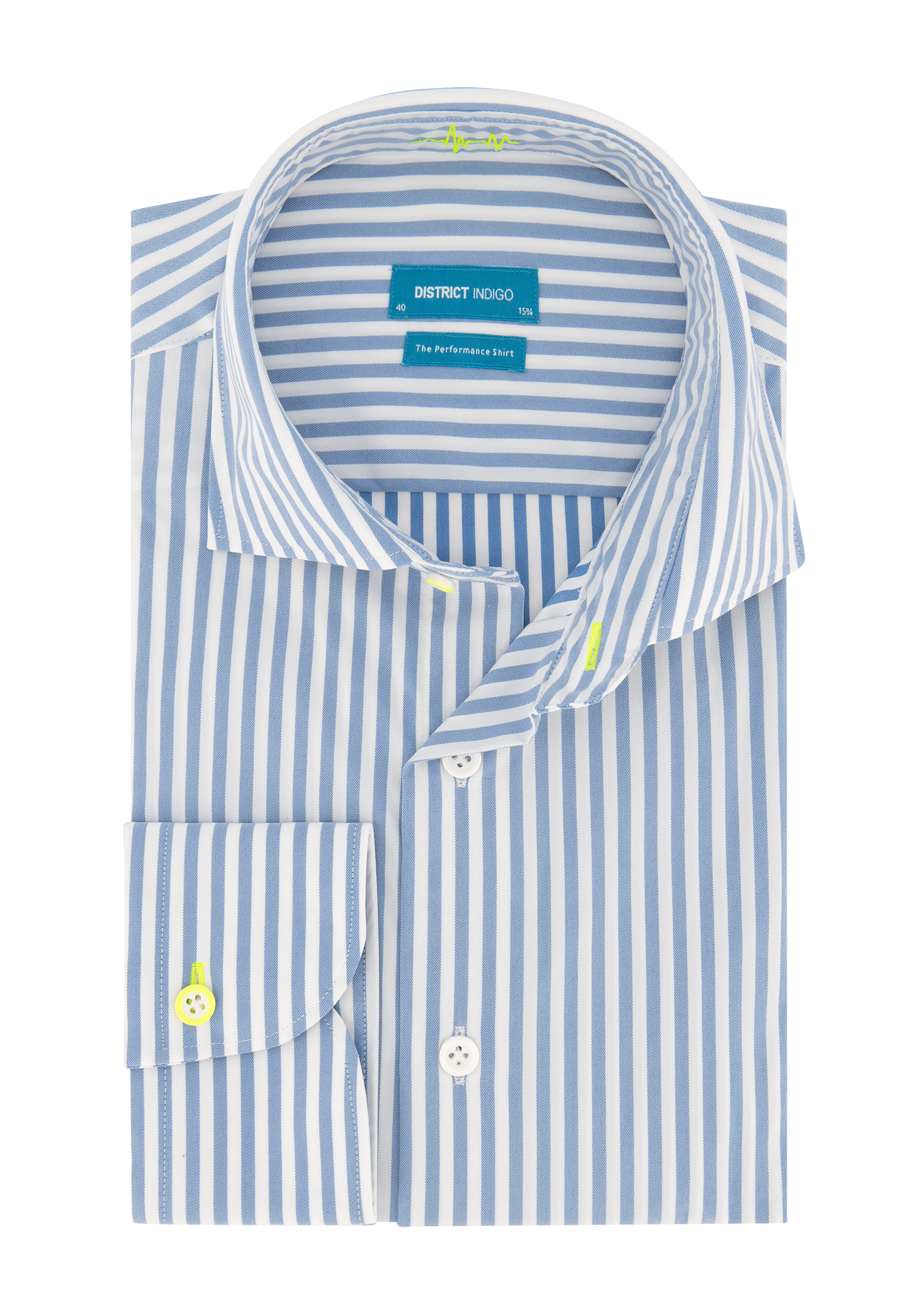 Blue striped slim fit performance shirt District Indigo - 7.11.026.760.0118