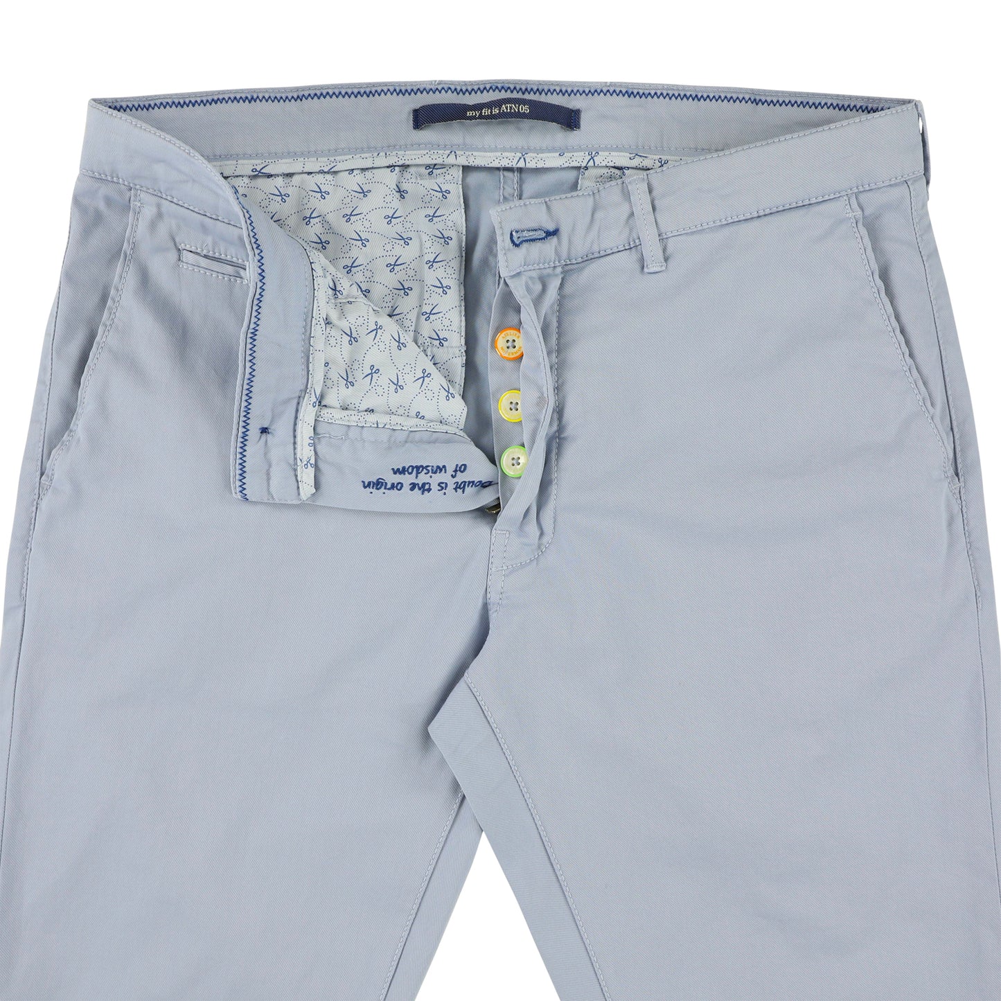 Light blue cotton slim fit trousers Atelier Noterman - 1589/234