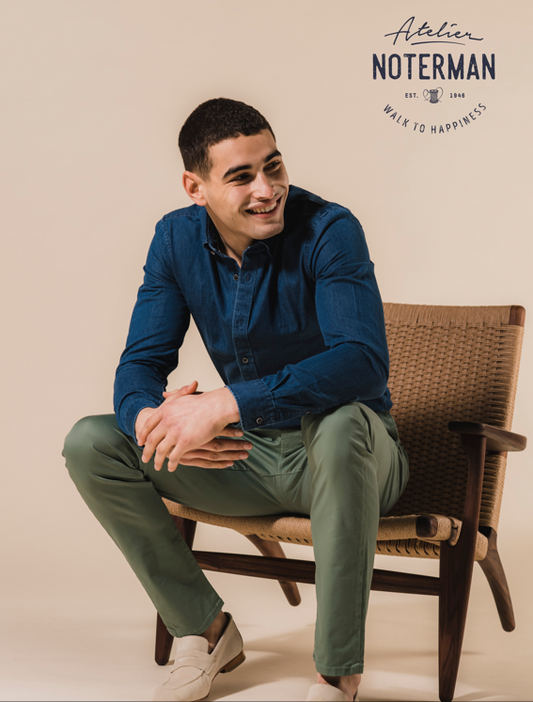 Green cotton slim fit trousers Atelier Noterman - 1589/341