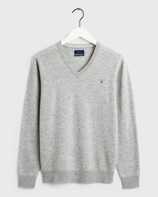 Light grey woolen V-neck pullover Gant - 86212/94