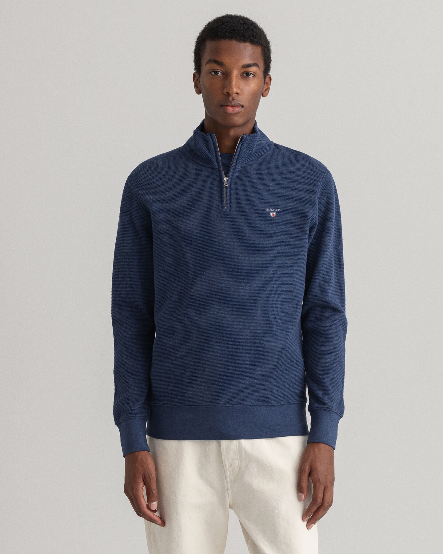 Denim blue half zip sweater Gant - 2028040/487