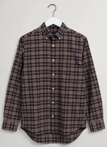 Beige checkered flannel cotton regular fit shirt Gant - 3016970/644