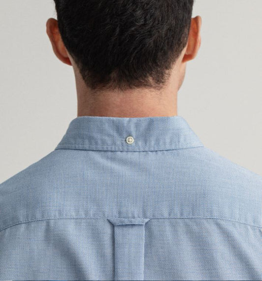 Blauw regular fit overhemd met kleine print Gant - 3040230/406