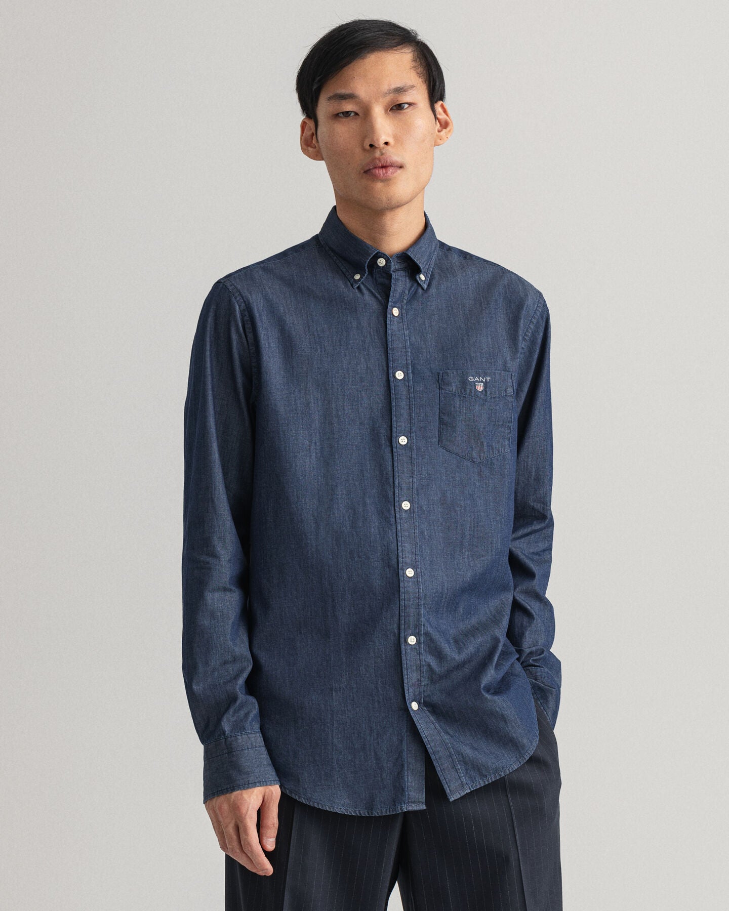 Dark indigo cotton regular fit shirt Gant - 3040520/989