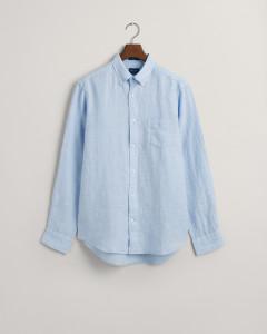 Light blue linnen regular fit shirt Gant - 3230085/468