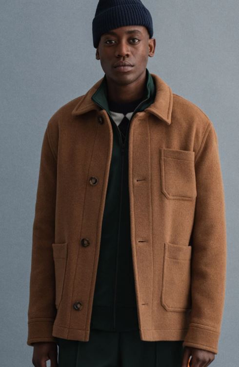 Hazelnut brown short woolen jacket Gant - 7006169/210