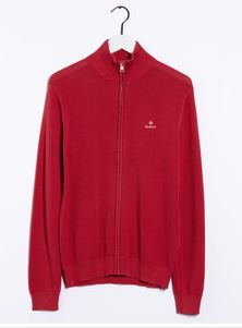 Red cotton zip cardigan Gant - 8030524