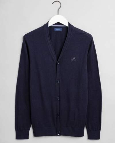 Lightgrey cotton-cashmere cardigan with buttons Gant - 8050083