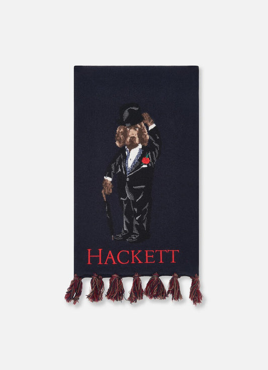 Navy woolen scarf with dog Dandy Harry Hackett - HM042314