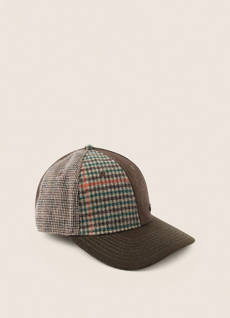 Brown patchwork tweed cap Hackett - HM042357/878