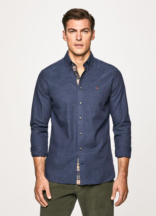 Blue cotton slim fit shirt Hackett - HM308872/595