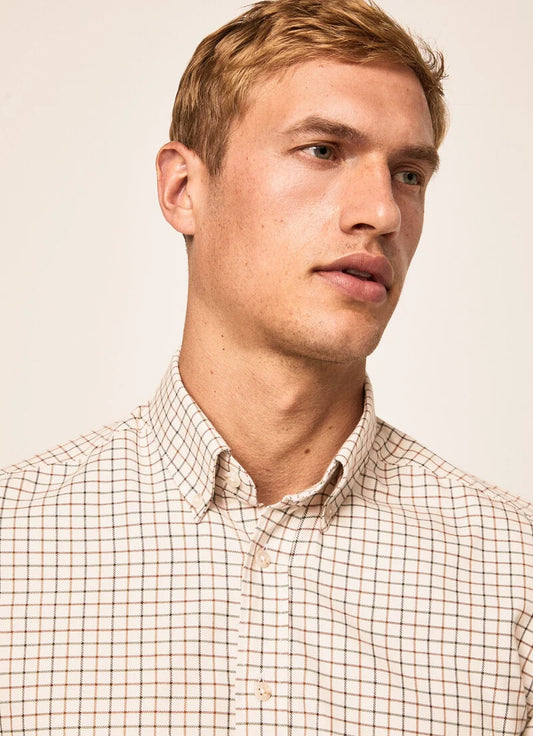 Bruin geruit slim fit overhemd Hackett - HM309167/8DI