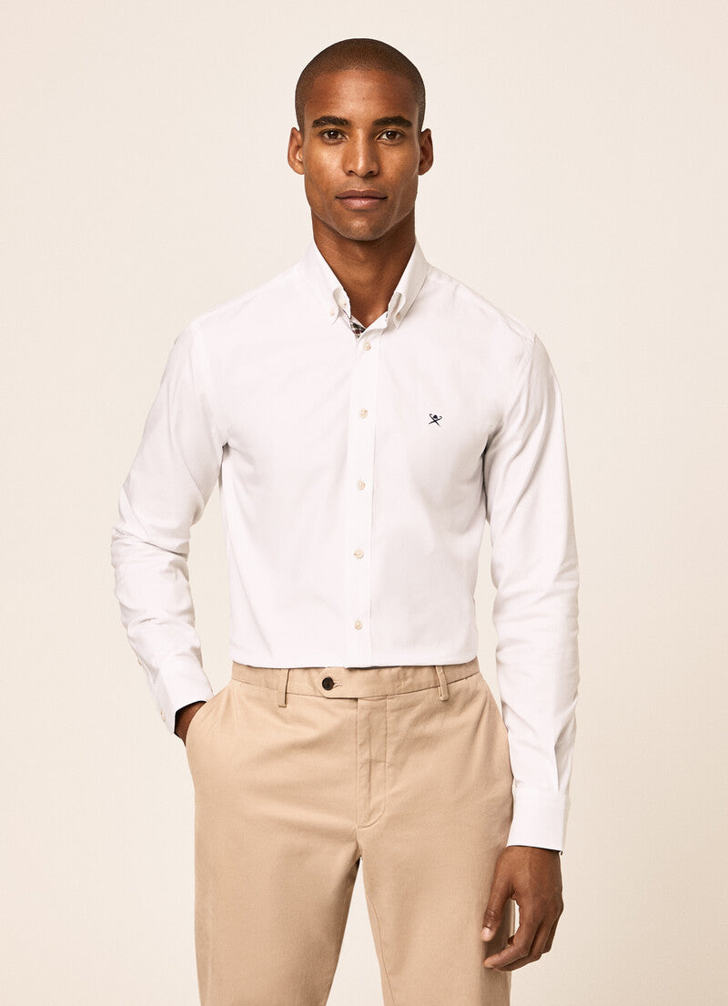 White cotton slim fit shirt Hackett - HM309168/800
