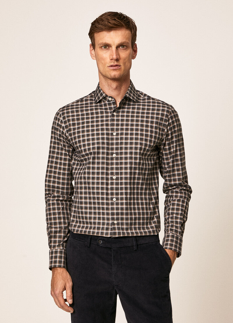 Green checkered flannel slim fit shirt Hackett - HM309213/665