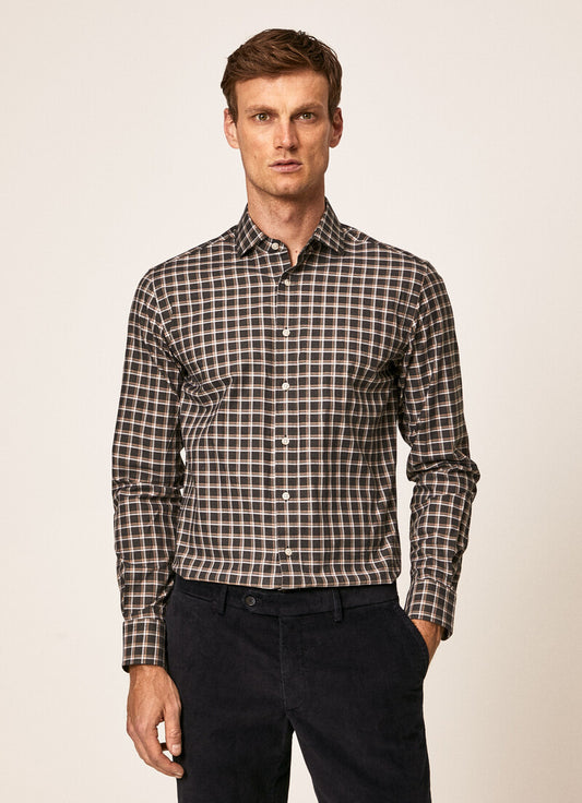 Groen geruite flanellen slim fit overhemd Hackett - HM309213/665
