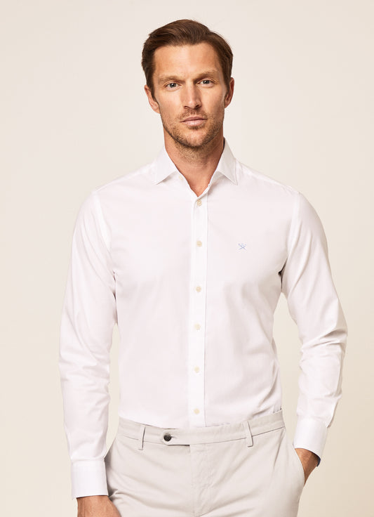 White cotton slim fit shirt Hackett - HM309373/800