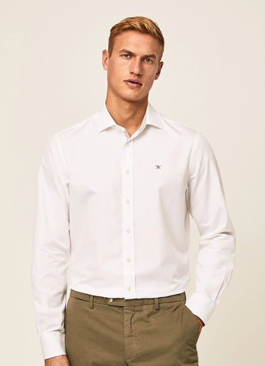 Wit katoenen classic fit overhemd Hackett - HM309396/800